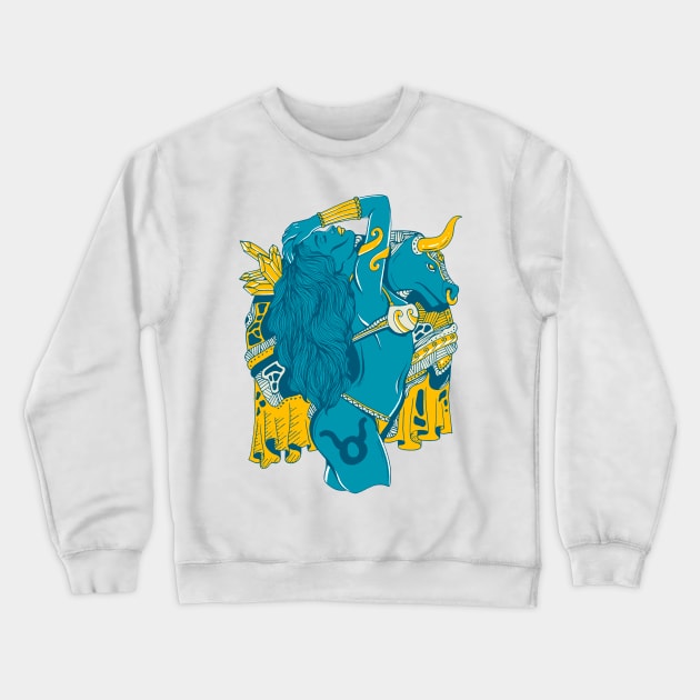 Retro Wave Taurus Beauty Crewneck Sweatshirt by kenallouis